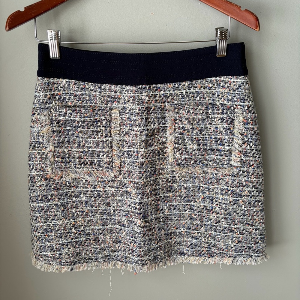 J.CREW Multicolored Tweed Lined Mini Skirt‎ Pockets Item E7383 Sz 6